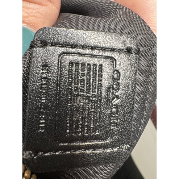 Coach Authentic Burgundy Stripe Canvas & Leather Crossbody Bag With Adjustable S - Picture 7 of 12